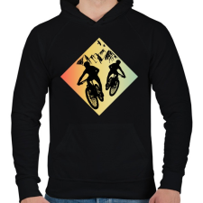 PRINTFASHION MOUNTAIN BIKE - Férfi kapucnis pulóver - Fekete férfi pulóver, kardigán