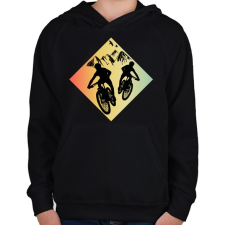 PRINTFASHION MOUNTAIN BIKE - Gyerek kapucnis pulóver - Fekete gyerek pulóver, kardigán