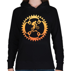 PRINTFASHION MOUNTAIN BIKE - Női kapucnis pulóver - Fekete