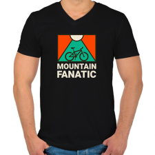 PRINTFASHION MOUNTAIN FANATIC 2 - Férfi V-nyakú póló - Fekete férfi póló