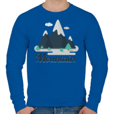 PRINTFASHION Mountain - Férfi pulóver - Királykék férfi pulóver, kardigán