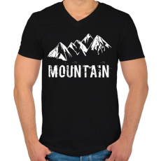 PRINTFASHION Mountain  - Férfi V-nyakú póló - Fekete