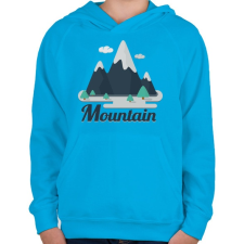 PRINTFASHION Mountain - Gyerek kapucnis pulóver - Azúrkék gyerek pulóver, kardigán