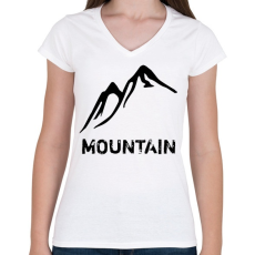 PRINTFASHION Mountain  - Női V-nyakú póló - Fehér