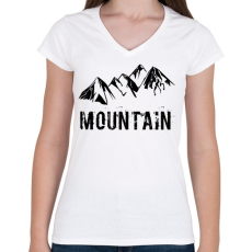 PRINTFASHION Mountain  - Női V-nyakú póló - Fehér