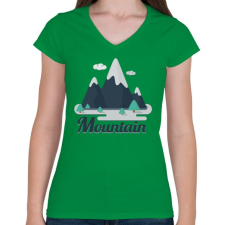 PRINTFASHION Mountain - Női V-nyakú póló - Zöld női póló