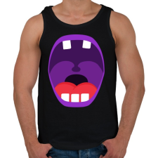 PRINTFASHION Mouth - Férfi atléta - Fekete atléta, trikó