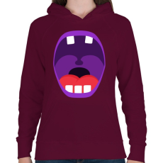 PRINTFASHION Mouth - Női kapucnis pulóver - Bordó