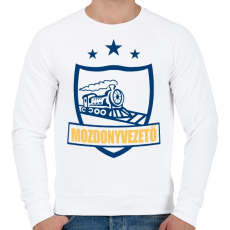 PRINTFASHION Mozdonyvezető - Férfi pulóver - Fehér