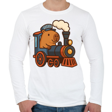 PRINTFASHION Mozdonyvezető kapibara - Férfi hosszú ujjú póló - Fehér