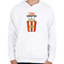 PRINTFASHION MOZI MARATON - Gyerek kapucnis pulóver - Fehér gyerek pulóver, kardigán