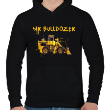 PRINTFASHION mr bulldozer - Férfi kapucnis pulóver - Fekete férfi pulóver, kardigán