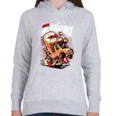 PRINTFASHION Mr Delicious - Női kapucnis pulóver - Sport szürke