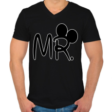 PRINTFASHION MR. - Férfi V-nyakú póló - Fekete