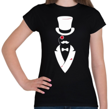 PRINTFASHION Mr Gentleman - Női póló - Fekete női póló