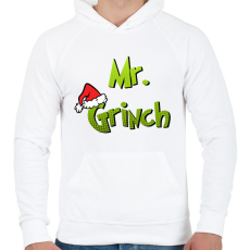 PRINTFASHION Mr Grinch - Férfi kapucnis pulóver - Fehér