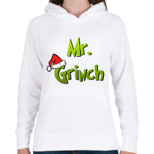 PRINTFASHION Mr Grinch - Női kapucnis pulóver - Fehér női pulóver, kardigán