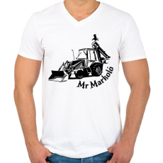 PRINTFASHION mr markoló - Férfi V-nyakú póló - Fehér