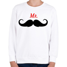 PRINTFASHION MR. Mustache - Gyerek pulóver - Fehér