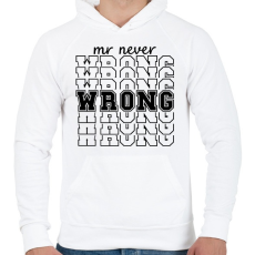 PRINTFASHION Mr never wrong páros 1 - Férfi kapucnis pulóver - Fehér