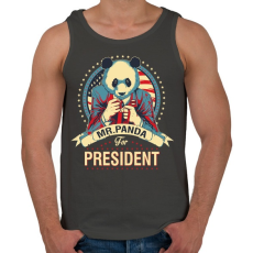 PRINTFASHION Mr. Panda - Férfi atléta - Sötétszürke
