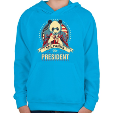 PRINTFASHION Mr. Panda - Gyerek kapucnis pulóver - Azúrkék