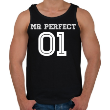 PRINTFASHION MR Perfect - Férfi atléta - Fekete atléta, trikó