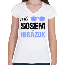 PRINTFASHION Mr. sosem hibázok - Női V-nyakú póló - Fehér női póló
