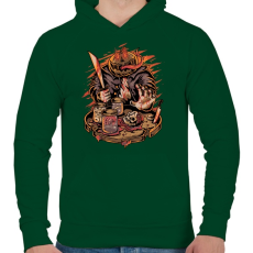 PRINTFASHION MR. Tök - Férfi kapucnis pulóver - Sötétzöld