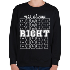 PRINTFASHION Mrs always right páros 2 - Gyerek pulóver - Fekete gyerek pulóver, kardigán