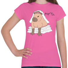 PRINTFASHION Mrs. Capybara - Női póló - Rózsaszín női póló