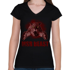 PRINTFASHION MSR BEAST - Női V-nyakú póló - Fekete női póló
