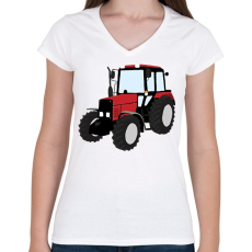 PRINTFASHION mtz - Női V-nyakú póló - Fehér
