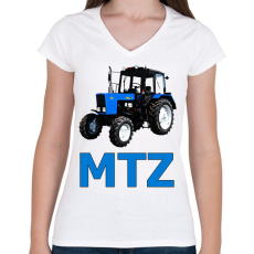 PRINTFASHION MTZ - Női V-nyakú póló - Fehér