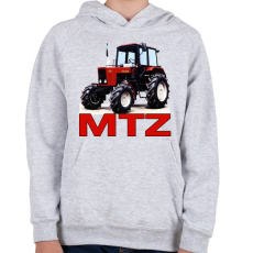 PRINTFASHION MTZ traktor - Gyerek kapucnis pulóver - Sport szürke