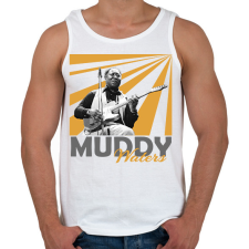 PRINTFASHION Muddy Waters - Férfi atléta - Fehér atléta, trikó