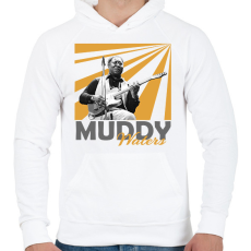 PRINTFASHION Muddy Waters - Férfi kapucnis pulóver - Fehér