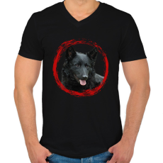 PRINTFASHION mudi kutyus - férfi - Férfi V-nyakú póló - Fekete