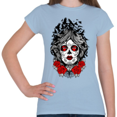 PRINTFASHION Muerte holló hölgy - Női póló - Világoskék