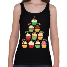 PRINTFASHION Muffin karácsonyfa - Női atléta - Fekete női trikó