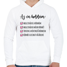 PRINTFASHION Műkörmös - Férfi kapucnis pulóver - Fehér