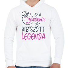 PRINTFASHION Műkörmös - Férfi kapucnis pulóver - Fehér férfi pulóver, kardigán