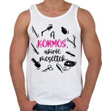 PRINTFASHION Műkörmös, Műköröm, Körmös, Köröm - Férfi atléta - Fehér atléta, trikó