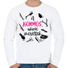 PRINTFASHION Műkörmös, Műköröm, Körmös, Köröm - Férfi pulóver - Fehér