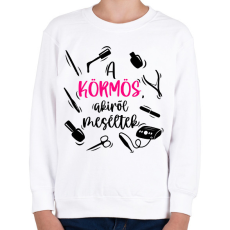 PRINTFASHION Műkörmös, Műköröm, Körmös, Köröm - Gyerek pulóver - Fehér
