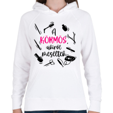PRINTFASHION Műkörmös, Műköröm, Körmös, Köröm - Női kapucnis pulóver - Fehér női pulóver, kardigán