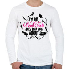 PRINTFASHION Műkörmös, Nailtech, Műköröm - Férfi hosszú ujjú póló - Fehér