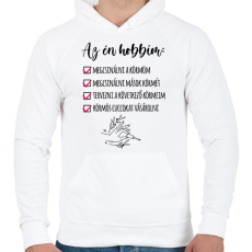 PRINTFASHION Műköröm - Férfi kapucnis pulóver - Fehér