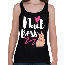 PRINTFASHION Műköröm - Női atléta - Fekete női trikó