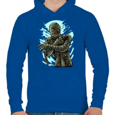 PRINTFASHION Múmia - Férfi kapucnis pulóver - Királykék férfi pulóver, kardigán